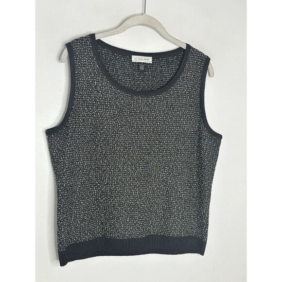 ST. JOHN SPORTS Women's Knit Black Wool Blend Tank Top Size Medium - Picture 2 of 7